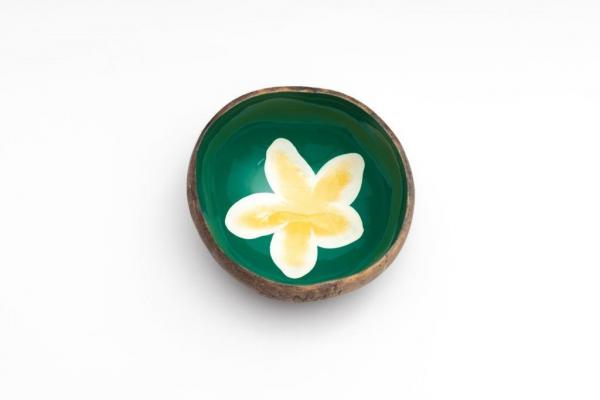 Kokosnuss Schale Frangipani handbemalt